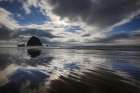 Haystack Rock at low tide in Cannon Beach, Oregon, USA Art Print